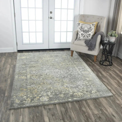 Chuc Border Gray Large Area Rugs For Living Room -- gray