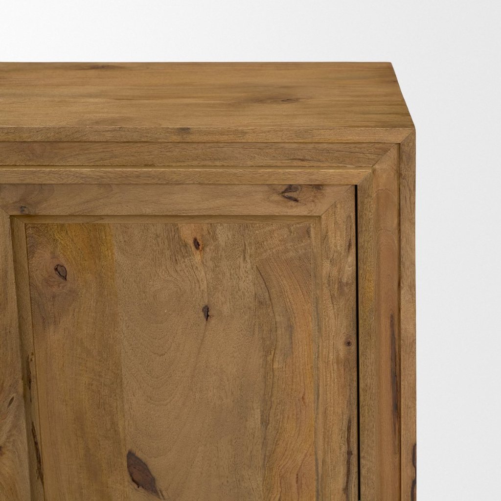 Notts 70"W Brown Solid Wood 4-Door Closed Sideboard -- Brown