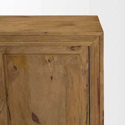 Notts 70"W Brown Solid Wood 4-Door Closed Sideboard -- Brown
