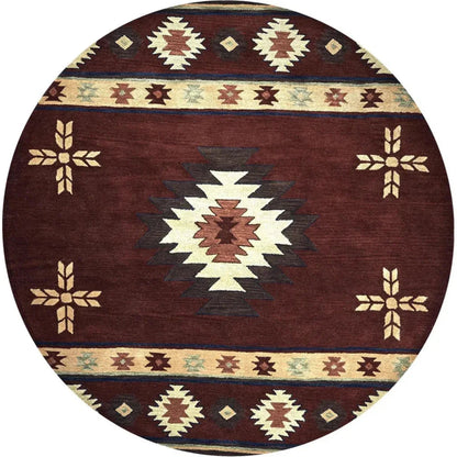 Deck Burgundy Round Area Rugs For Dining Room