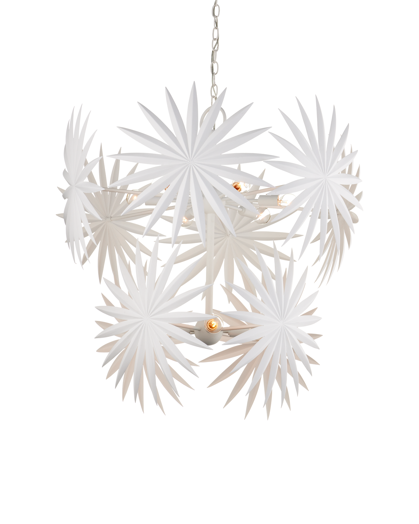 32.5 in. Bismarkia Iron White Chandelier