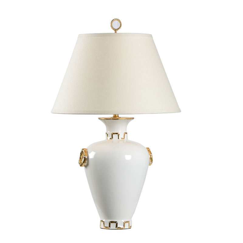 Chelsea House Ring White Ceramic Made Vase Table Lamp