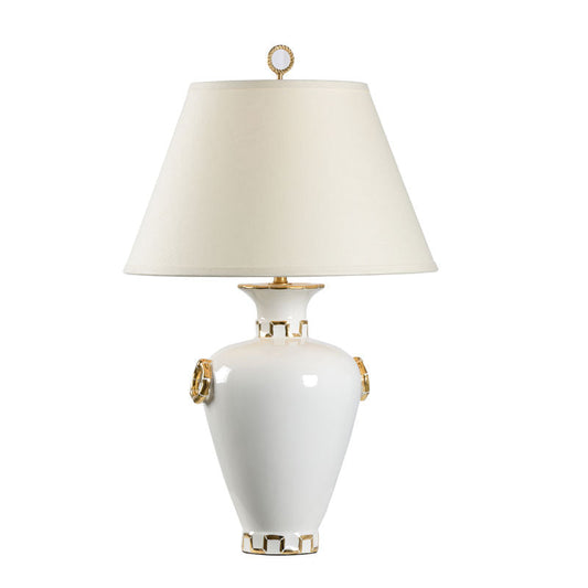 Chelsea House Ring White Ceramic Made Vase Table Lamp
