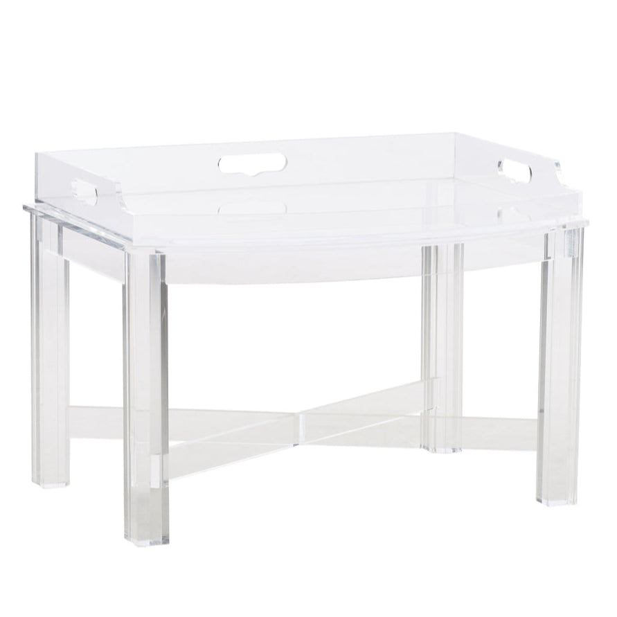 Chelsea House Acrylic Clear X-Shaped Base Tray Table