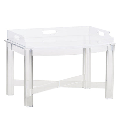 Chelsea House Acrylic Clear X-Shaped Base Tray Table