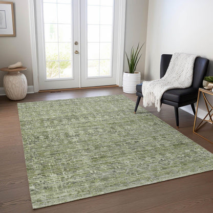 Irion Green Washable Indoor-Outdoor Rug -- green