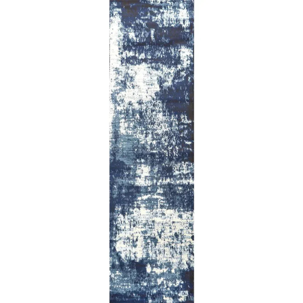 Dain Abstract Blue Kitchen Hallway Runner Rug