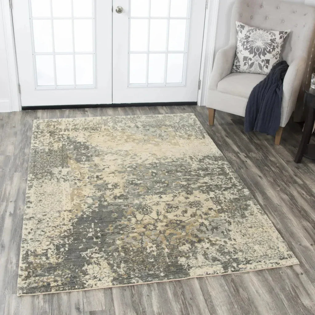 Clim Floral Beige Large Area Rugs For Living Room -- beige