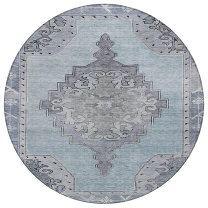 Haelion Sky Washable Indoor-Outdoor Rug