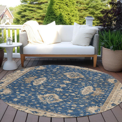 Iriaris Navy Washable Indoor-Outdoor Rug