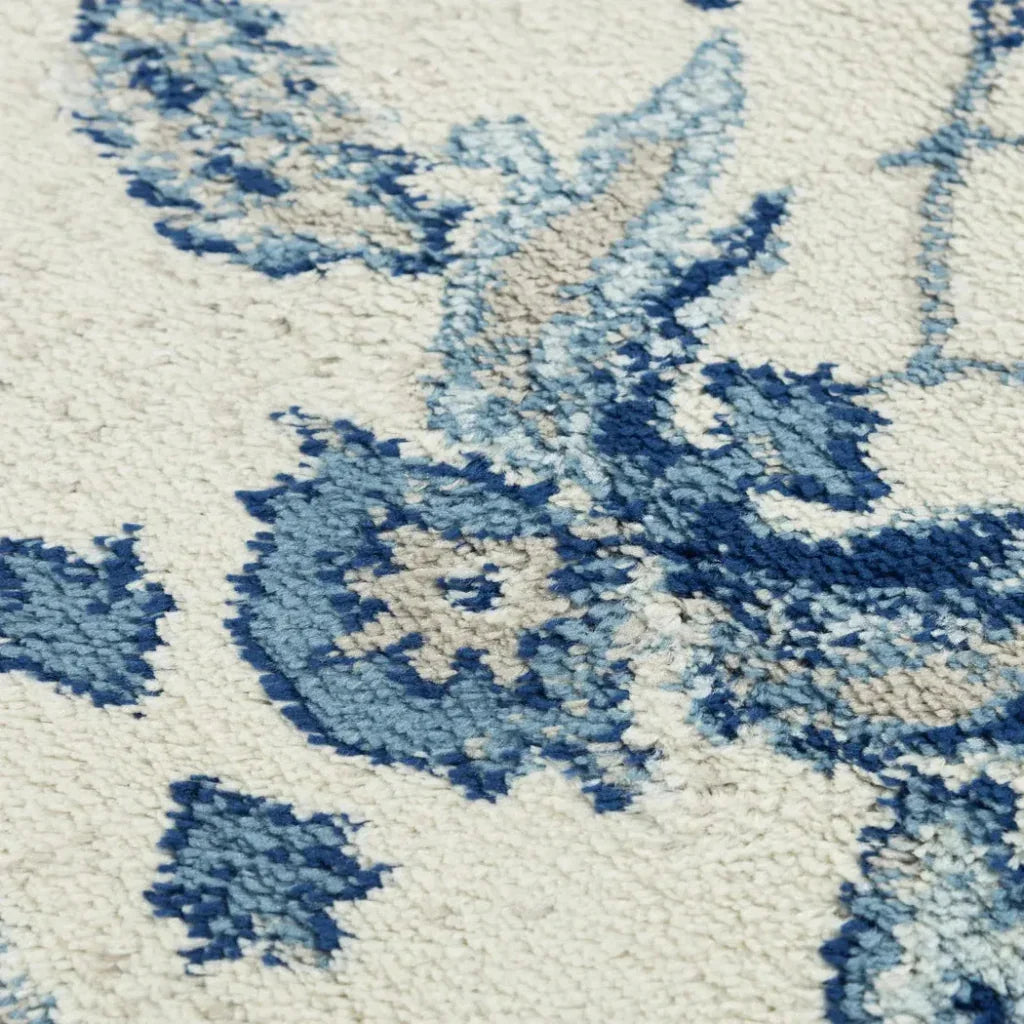Cons Floral Blue Kitchen Hallway Runner Rug - LOOMLAN - LOOMLAN - Area Rugs