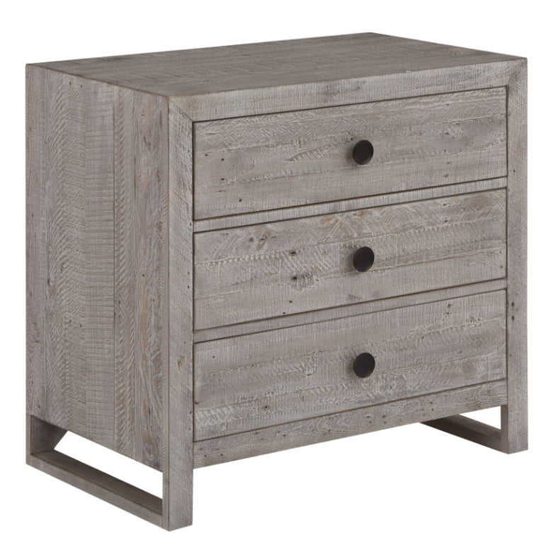Studio 20 Three Drawers Grey Nightstand (Set Of 2)
