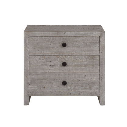 Studio 20 Three Drawers Grey Nightstand (Set Of 2)