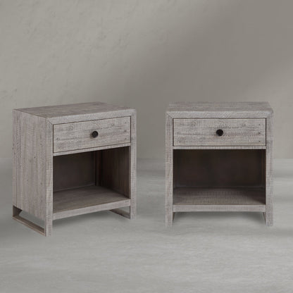 Studio 20 One Drawer Grey Nightstand (Set Of 2)