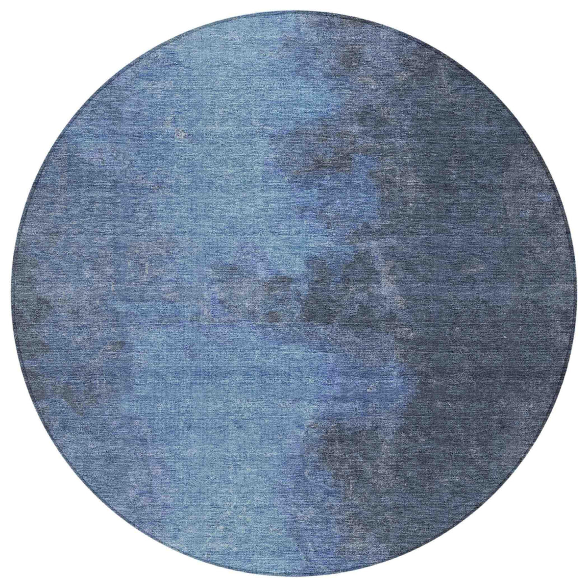 Iriion Blue Washable Indoor-Outdoor Rug