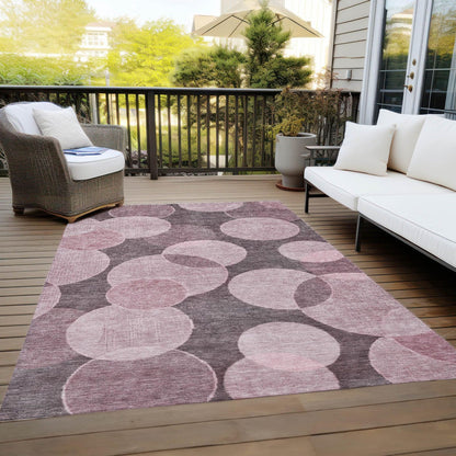 Jaelanor Pink Washable Indoor-Outdoor Rug