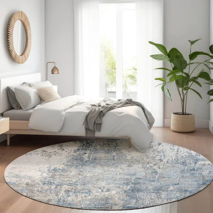 Kaelion Blue Washable Indoor-Outdoor Rug