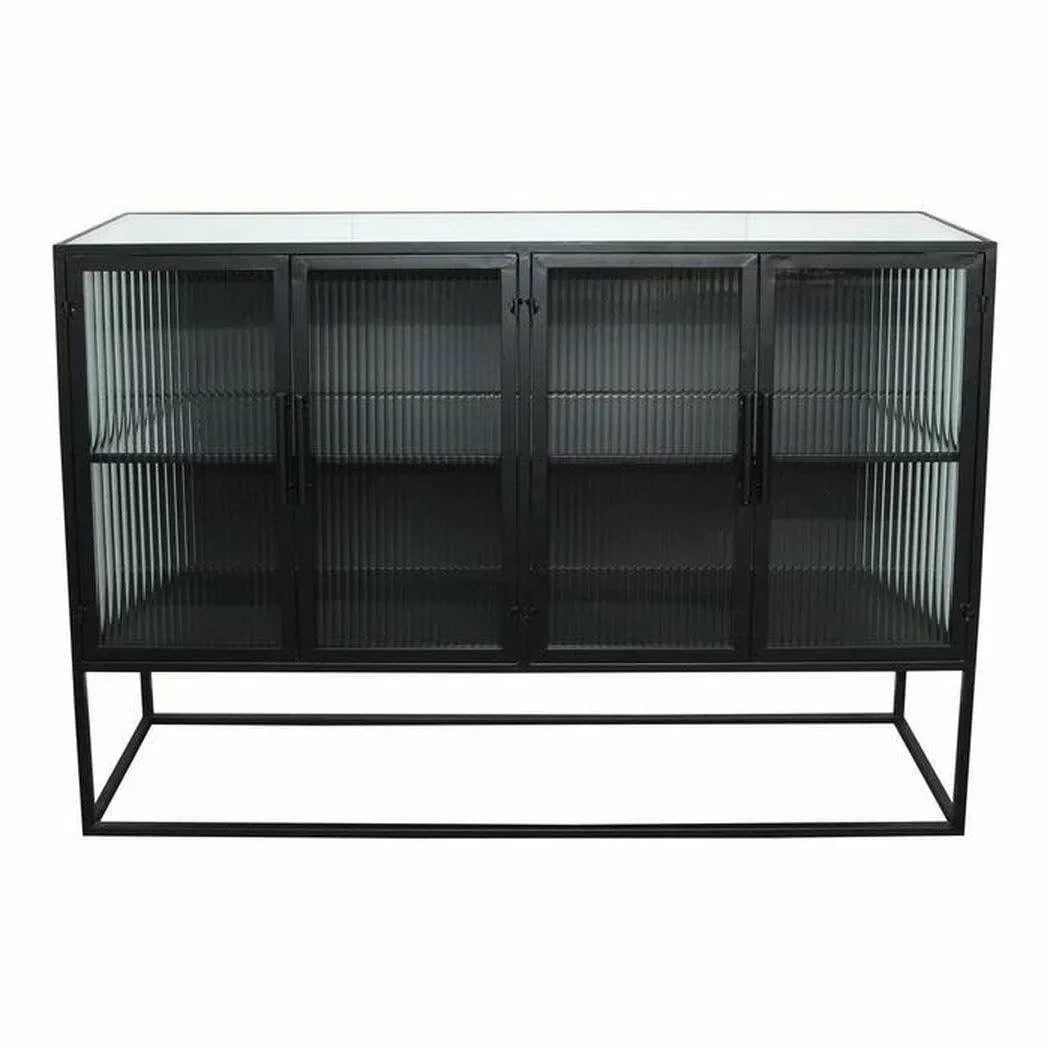 47 Inch Cabinet Black Industrial Accent Cabinets LOOMLAN By Moe's Home