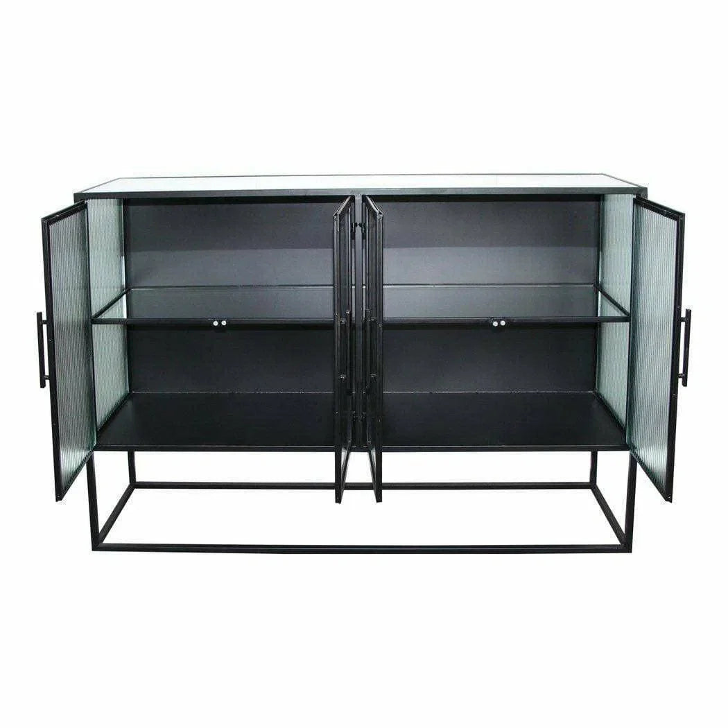 47 Inch Cabinet Black Industrial Accent Cabinets LOOMLAN By Moe's Home