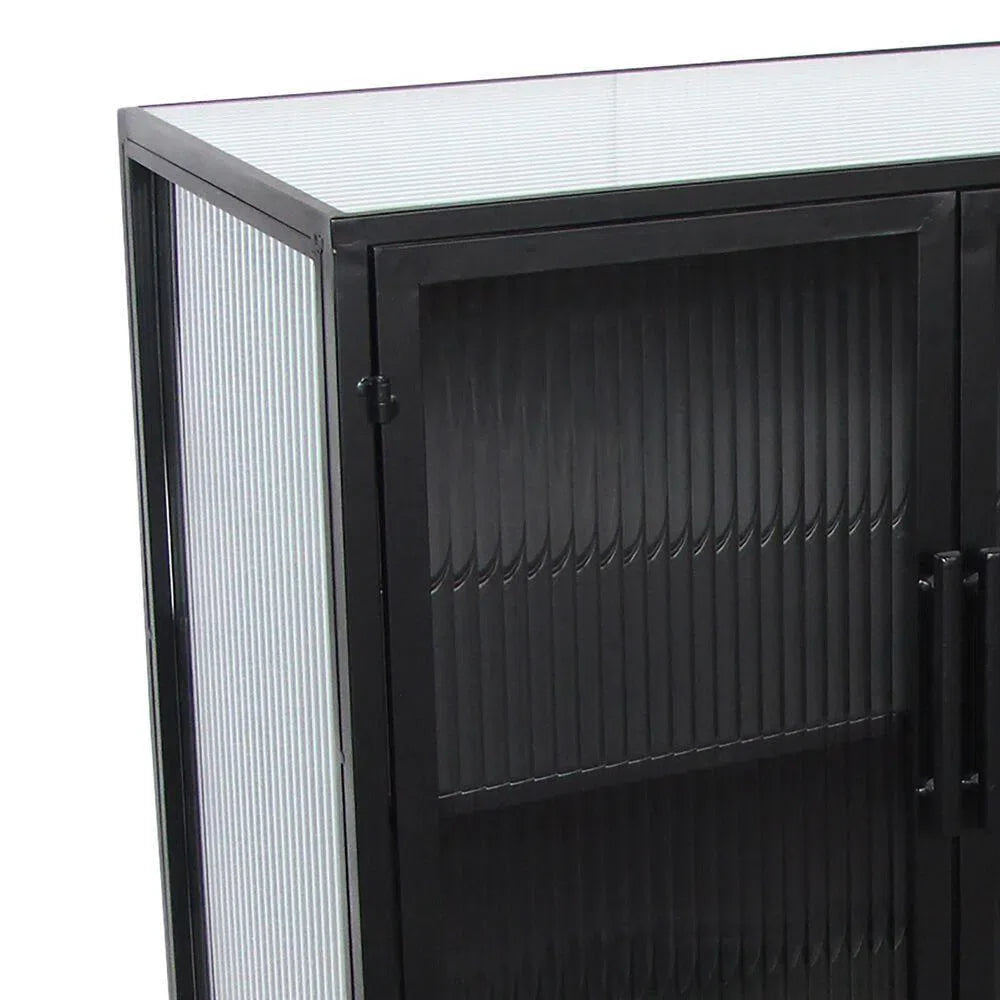 47 Inch Cabinet Black Industrial Accent Cabinets LOOMLAN By Moe's Home