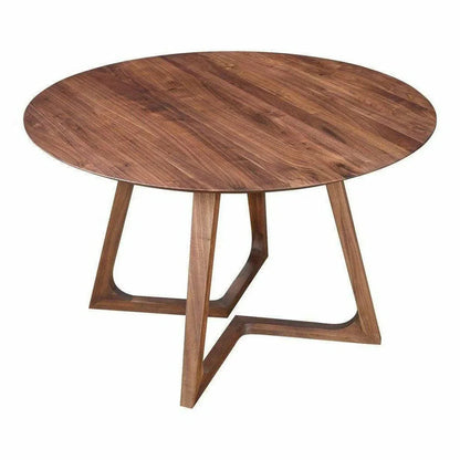 47 Inch Dining Table Round Brown Mid-Century Dining Tables LOOMLAN By Moe's Home