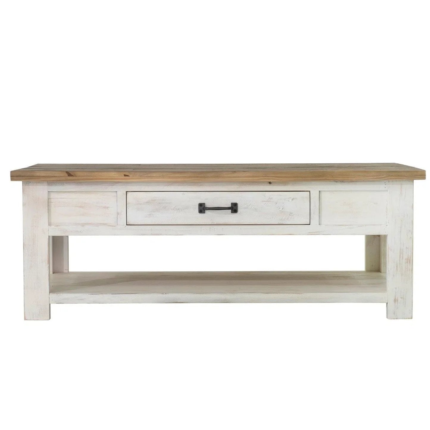 47" Two-Tone White Rectangle Coffee Table With Storage Style Coffee Tables LOOMLAN By LHIMPORTS