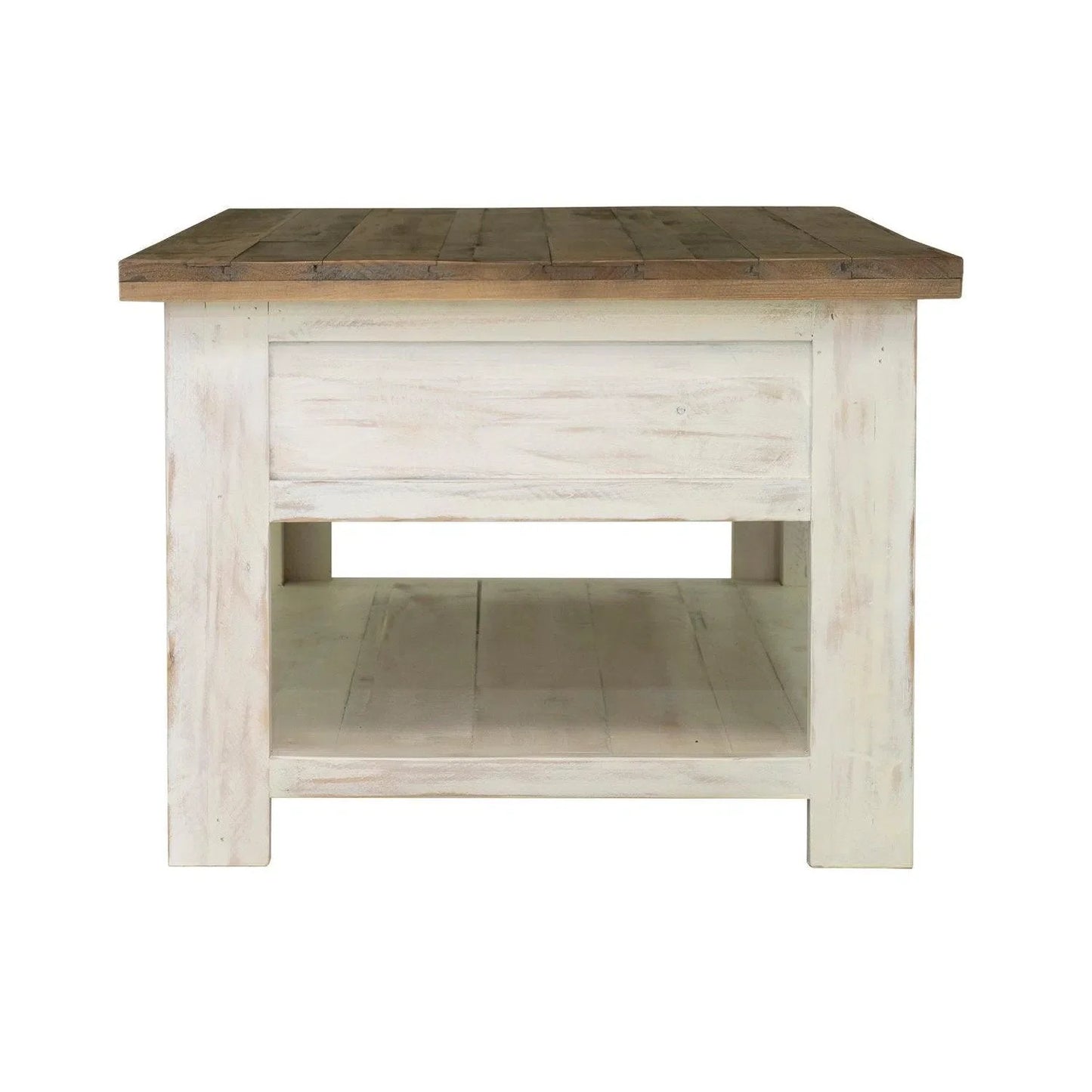 47" Two-Tone White Rectangle Coffee Table With Storage Style Coffee Tables LOOMLAN By LHIMPORTS