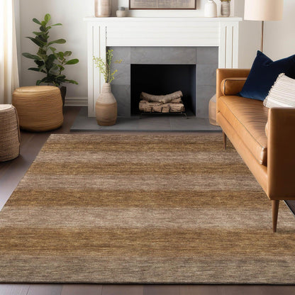 Haelius Brown Washable Indoor-Outdoor Rug -- brown