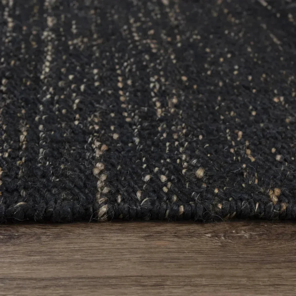 Arai Black Jute Rug For Living Room -- black