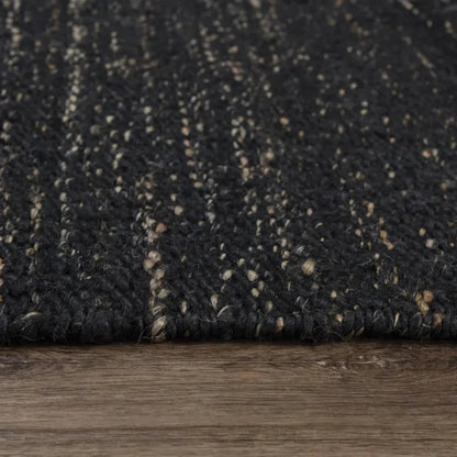 Arai Black Jute Rug For Living Room -- black
