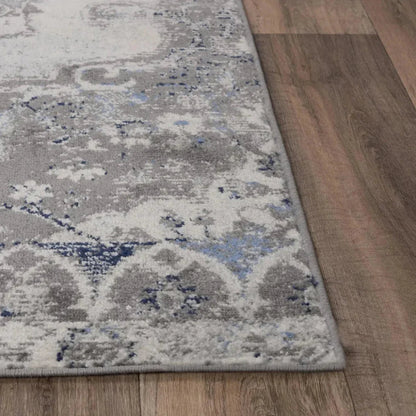 Damm Medallion Gray Kitchen Hallway Runner Rug -- gray