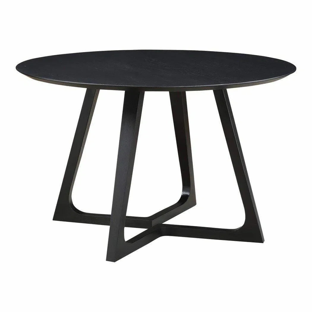 47.5 Inch Dining Table Round Black Mid-Century Dining Tables LOOMLAN By Moe's Home