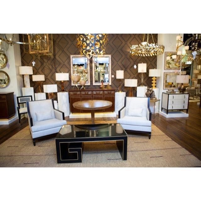 48" Black Waterfall Rectangular Cocktail Table With Gold Accents Coffee Tables Sideboards and Things By Currey & Co