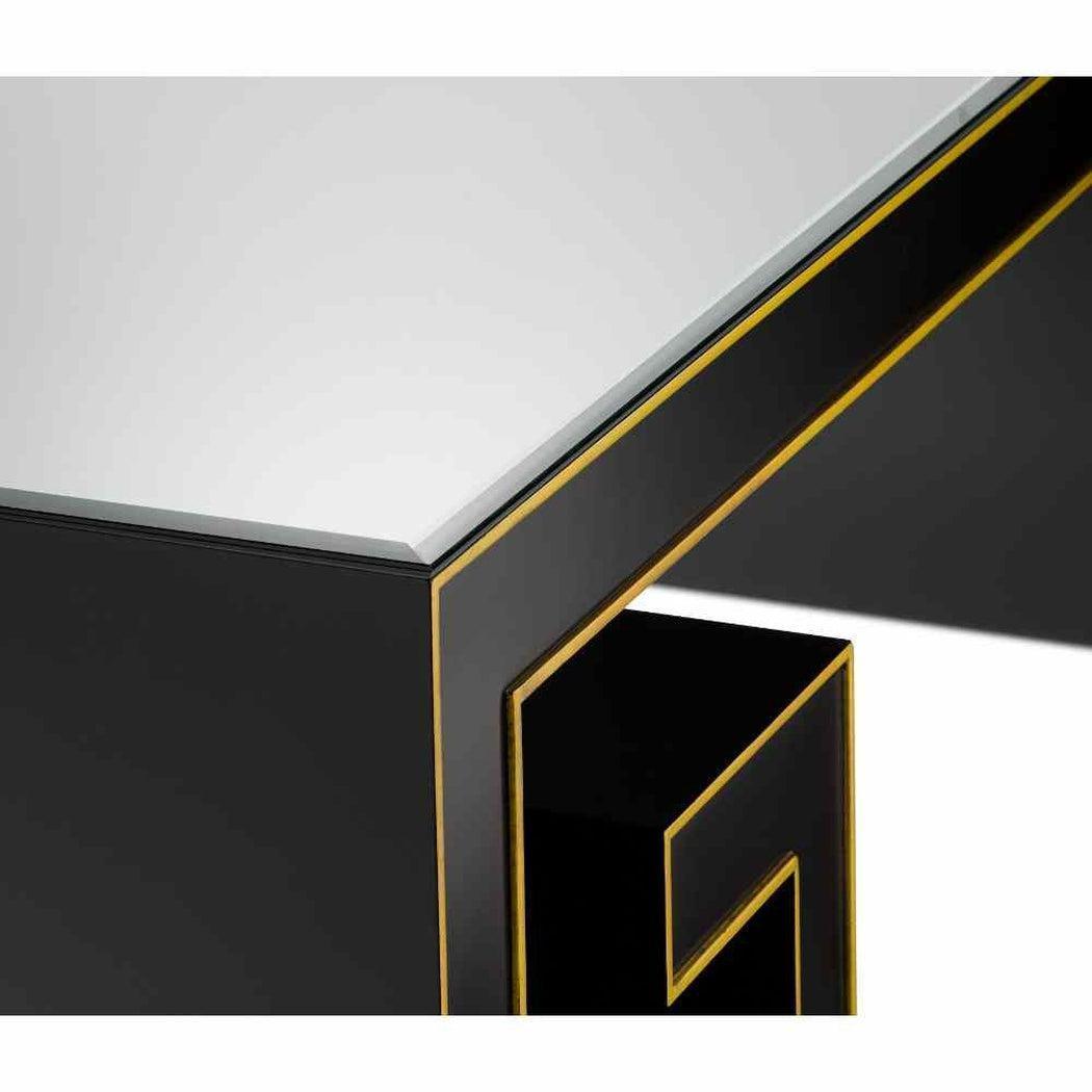 48" Black Waterfall Rectangular Cocktail Table With Gold Accents Coffee Tables Sideboards and Things By Currey & Co