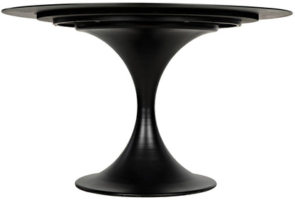 48" Herno Black Steel Dining Table-Dining Tables-Noir-Sideboards and Things