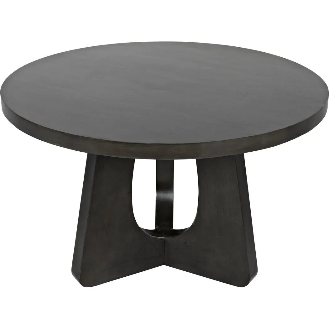 48" Nobuko Wood Black Round Dining Table