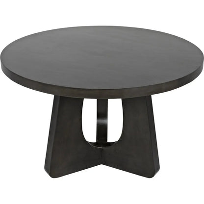 48" Nobuko Wood Black Round Dining Table