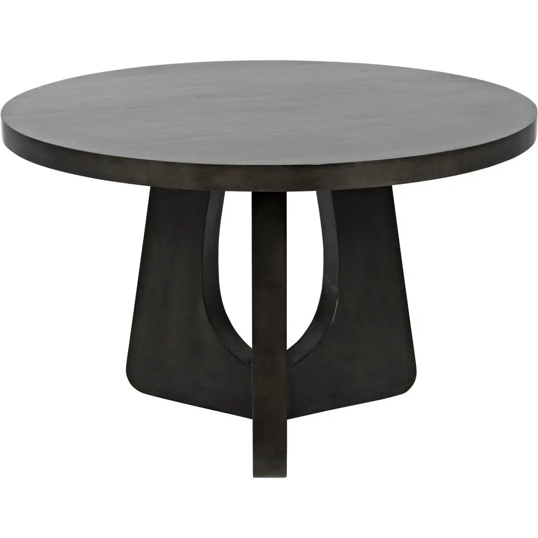 48" Nobuko Wood Black Round Dining Table