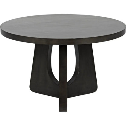 48" Nobuko Wood Black Round Dining Table