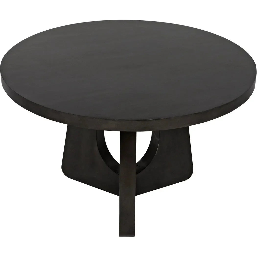 48" Nobuko Wood Black Round Dining Table