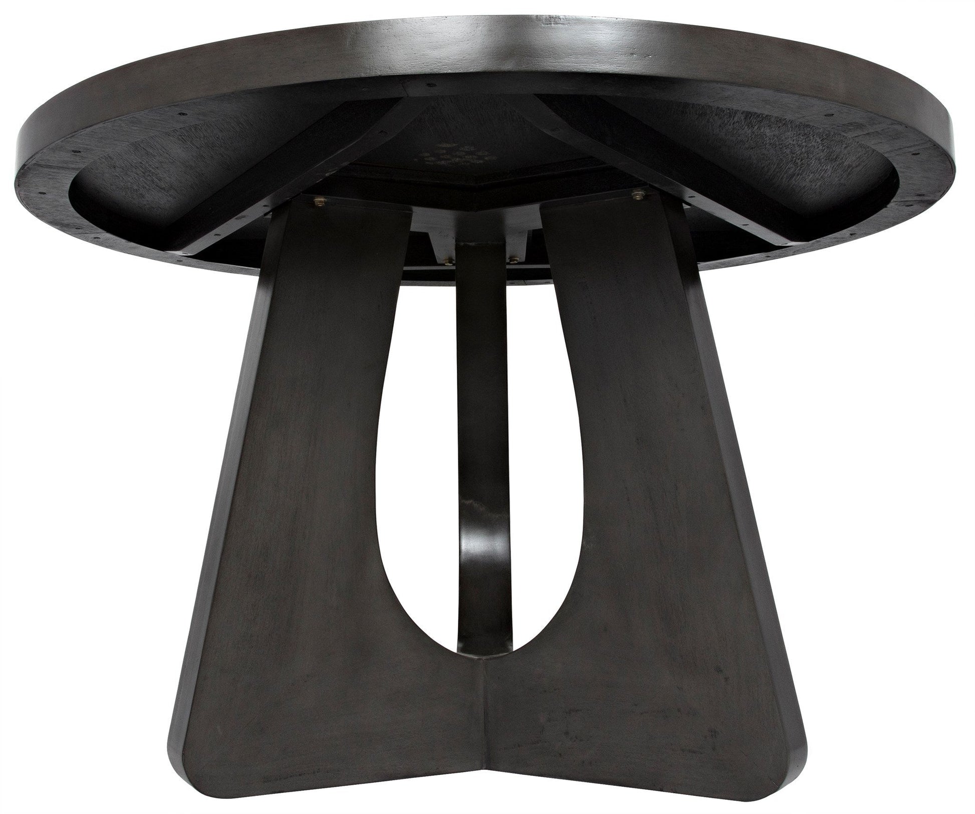 48" Nobuko Wood Black Round Dining Table-Dining Tables-Noir-Sideboards and Things