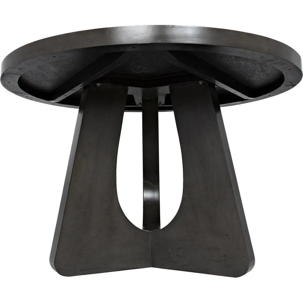 48" Nobuko Wood Black Round Dining Table