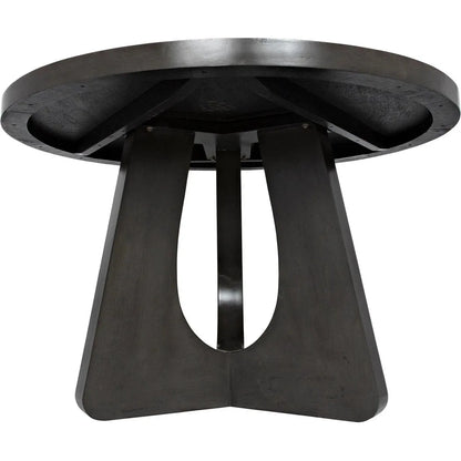 48" Nobuko Wood Black Round Dining Table