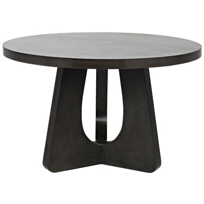 48" Nobuko Wood Black Round Dining Table-Dining Tables-Noir-Sideboards and Things