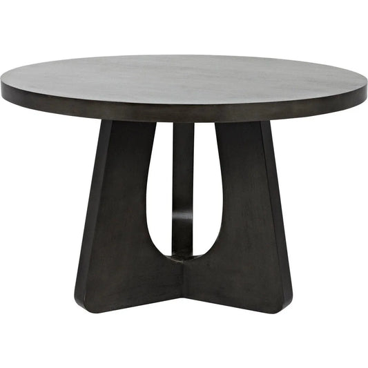 Noir 48" Nobuko Wood Black Round Dining Table