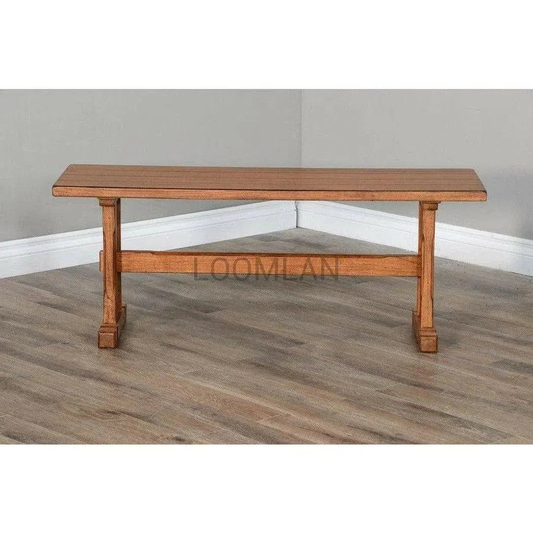 48" Rustic Oak Wood Kitchen and Dining Room Bench (Bench Only) Dining Benches Sideboards and Things By Sunny D