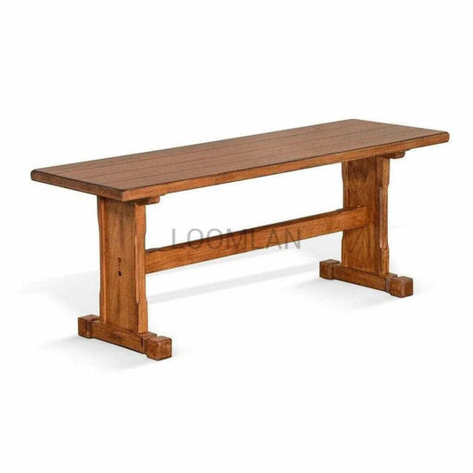 48" Rustic Oak Wood Kitchen and Dining Room Bench (Bench Only) Dining Benches Sideboards and Things By Sunny D