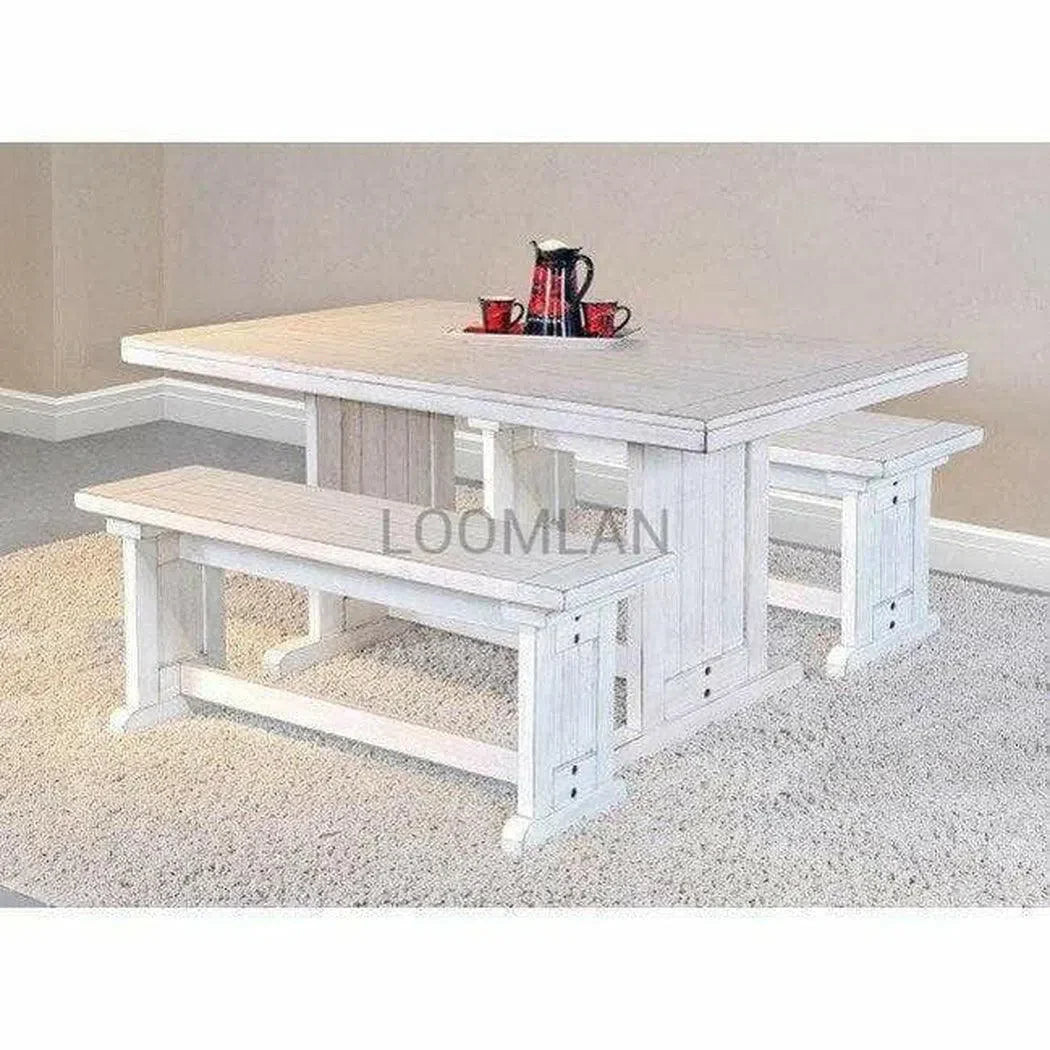 48" White Farmhouse Kitchen and Dining Side Bench (Bench only) Dining Benches Sideboards and Things By Sunny D