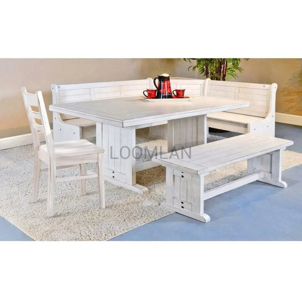 48" White Farmhouse Kitchen and Dining Side Bench (Bench only) Dining Benches Sideboards and Things By Sunny D
