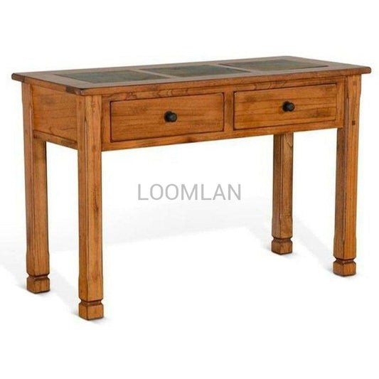 48" Wide Rustic Oak Accent Sofa Table Console 2 Large Drawers Console Tables Sideboards and Things By Sunny D